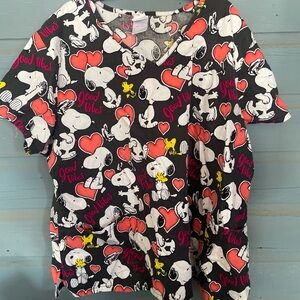 Snoopy Graphic T-Shirt with Hearts